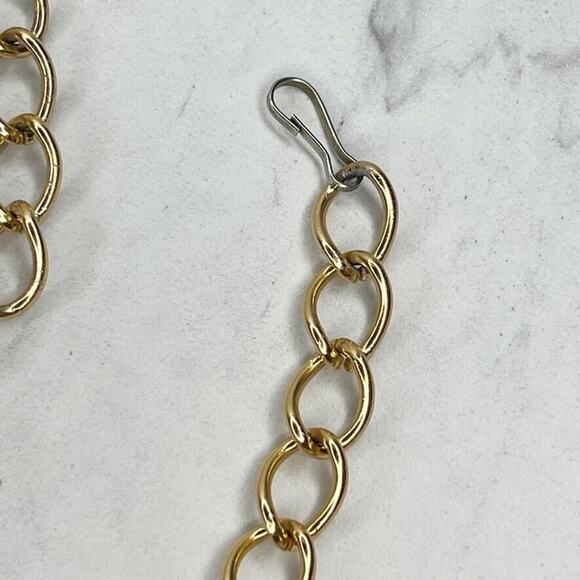 Gold Chain Link Belt with Tassel Charm - Size XS/S - 35" Adjustable Metal Belt - Picture 11 of 12